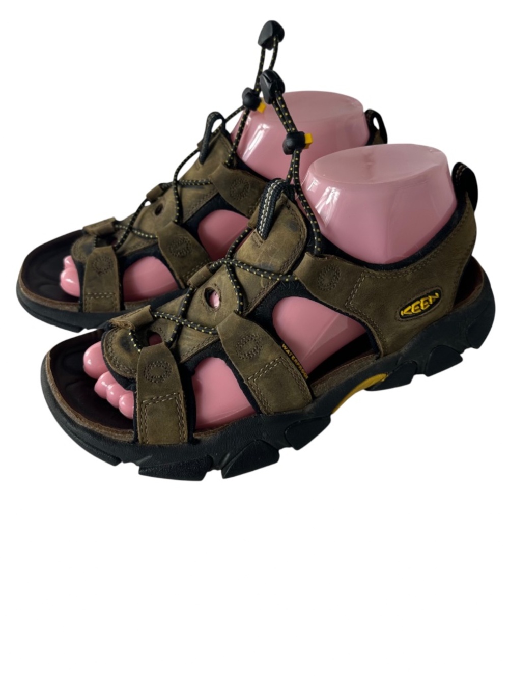Keen Sarasota Sport Sandals Sz 8 Brown Leather Hiking Swim Waterproof Outdoors